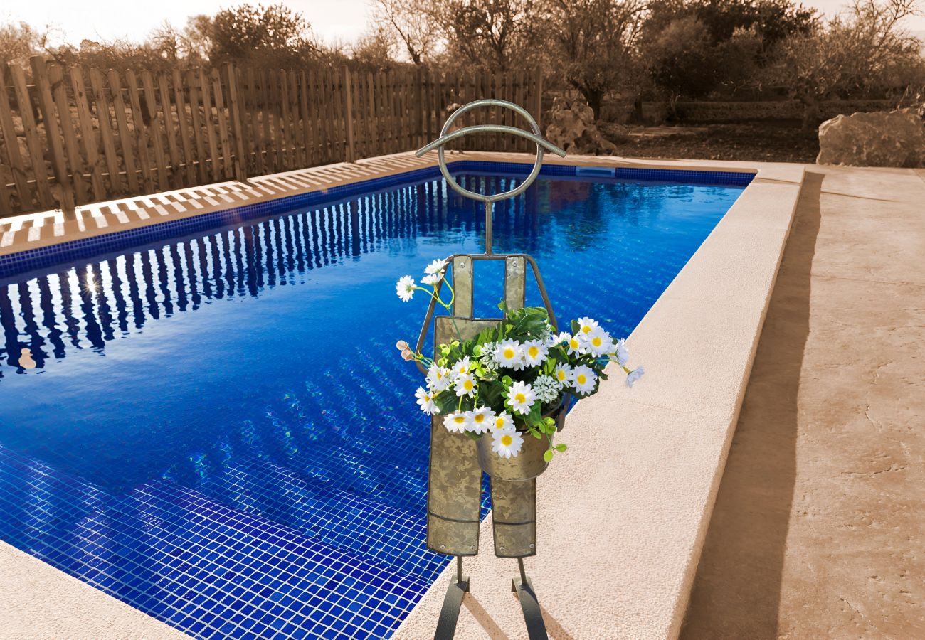 Finca en Sineu - Son Rossignol 155 acogedora finca rústica con piscina privada, terraza, barbacoa y WiFi