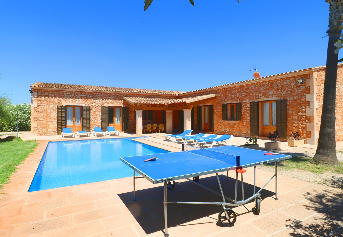 Finca en Campos - Can Mates Nou 404 fantastica finca con piscina privada, terraza, ping pong y aire acondicionado