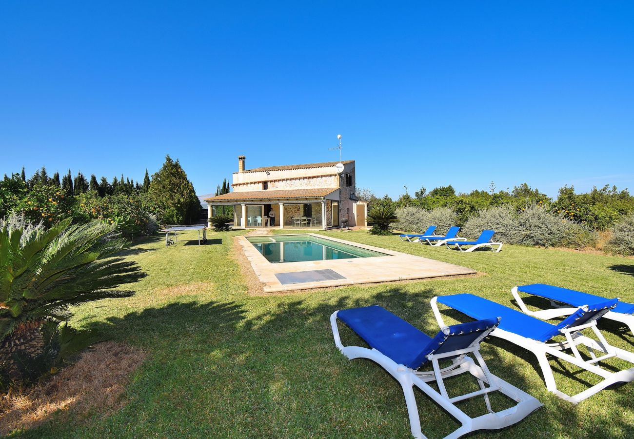 Finca en Can Picafort - Son Morey Tarongers 108 fantástica finca con piscina privada, jardín, terraza y aire acondicionado
