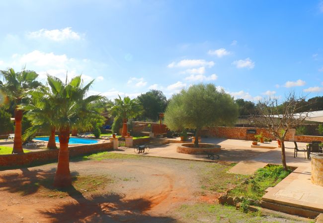 Finca en Campos - Linda 416 fantástica villa con piscina privada, gran jardín, barbacoa y aire acondicionado