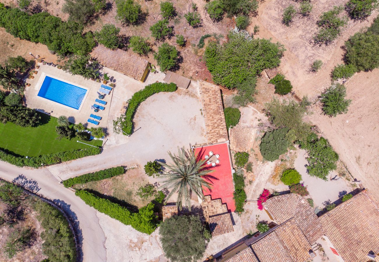 Aerial view villa with pool in Andratx, Mallorca