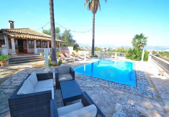 House in Muro - Can Bisbe 187 traditional villa with private pool, beautiful views, barbecue and table tennis