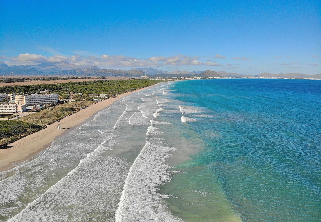 Spectacular photo from the sky of Can Picafort beach