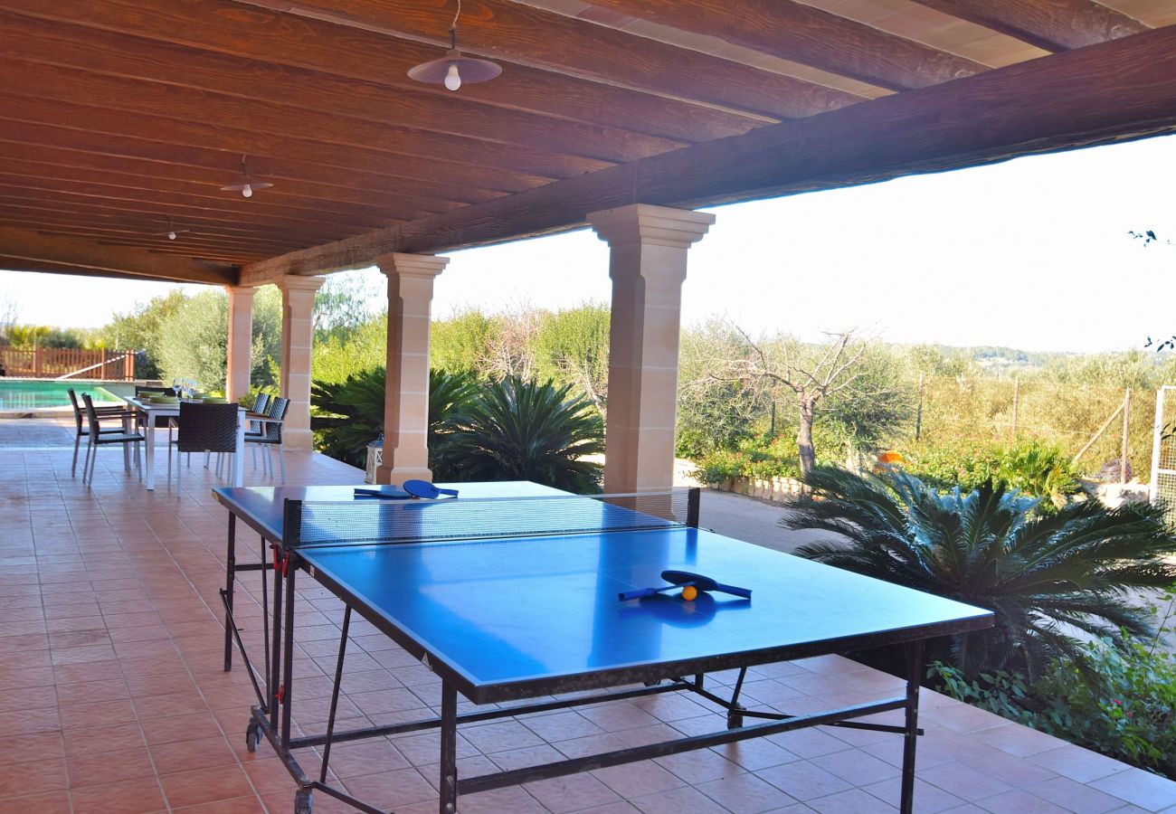 The villa has a ping pong table