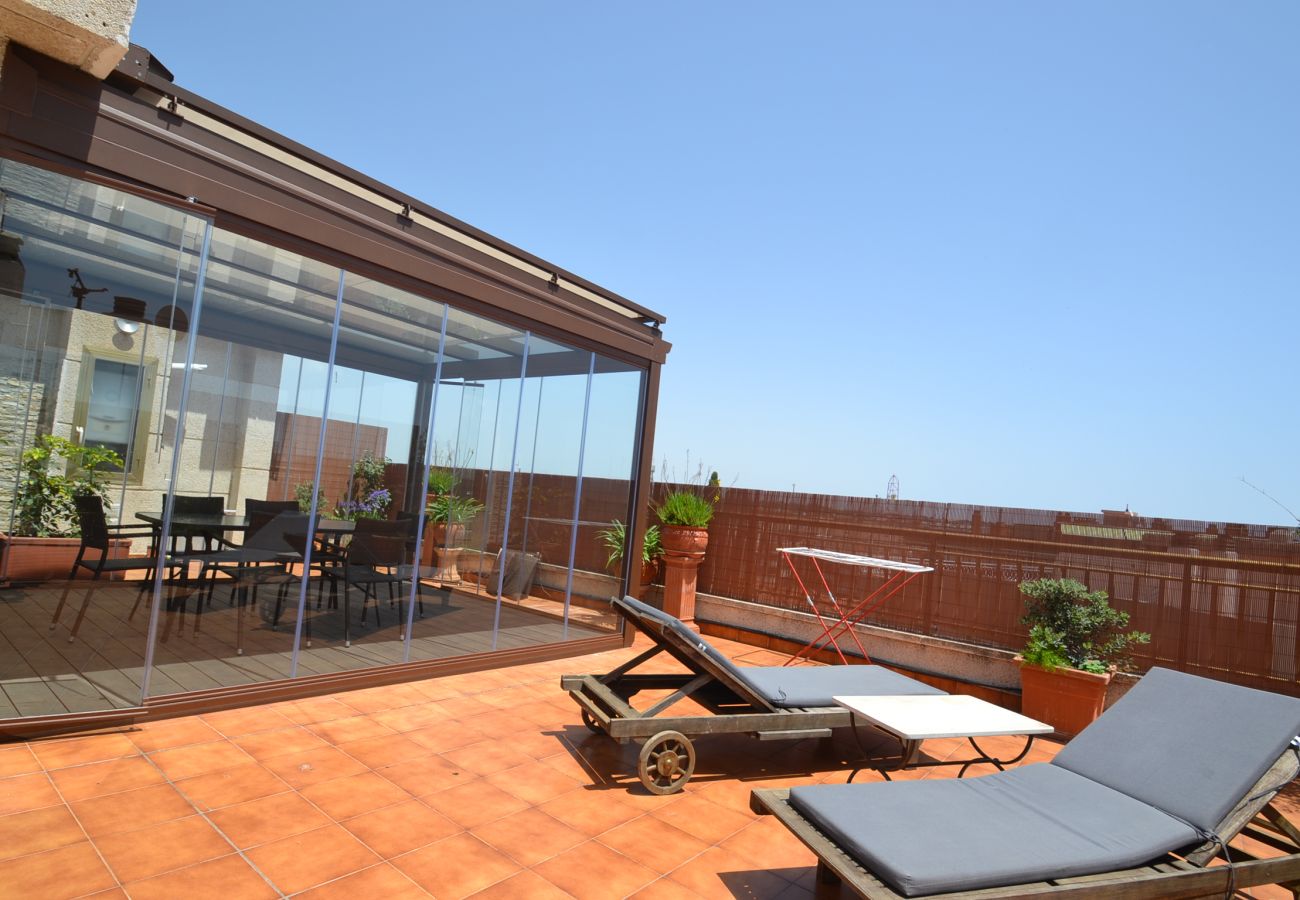 Appartement à Salou - Indasol:Terrasse 200m2,barbecue-Proche plages-Centre Salou-Piscines-Clim,wifi,linge inclus