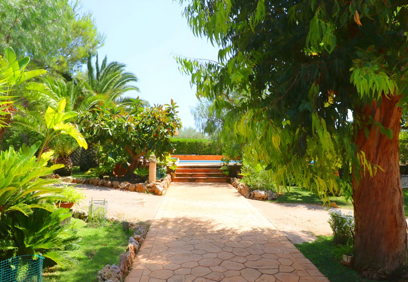Domaine à Campos - Can Crestall 414 finca rustique avec piscine privée, air conditionné, jardin et barbecue